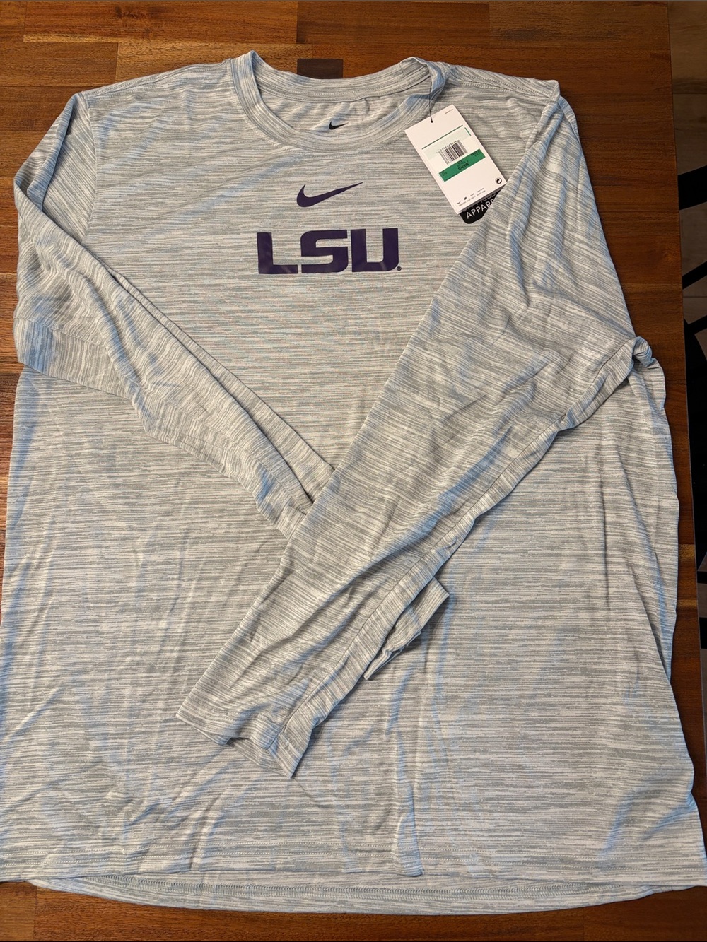Nike Light Heather Gray Long-Sleeve LSU